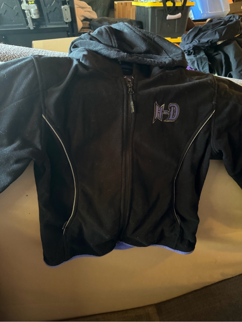Harley-Davidson Black & Purple Kids Zip Hoodie